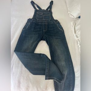 Free People Washed Denim Skinny Overalls 26 only worn a couple times